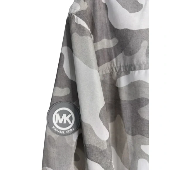 M506) Michael Kors Men's Snap Front Camo Harrington Jacket Size XXL
